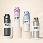 SPORT Stainless Steel Insulated Water Bottle with Straw – 800ml