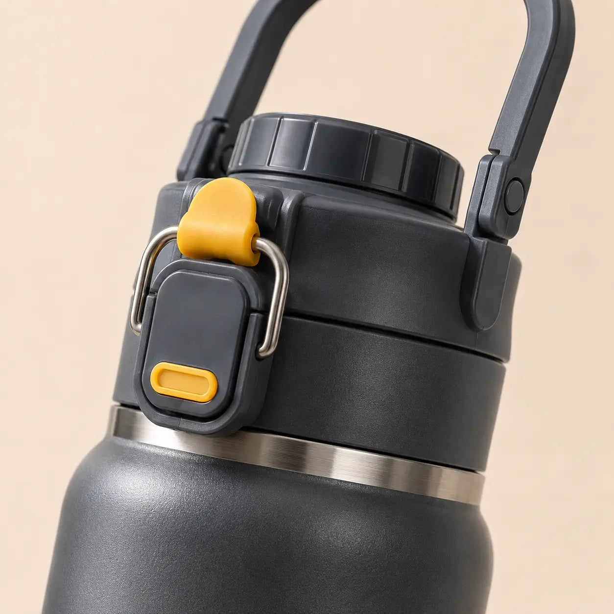 750ml Stainless Steel Thermal Water Bottle with Safety Lock & Handle