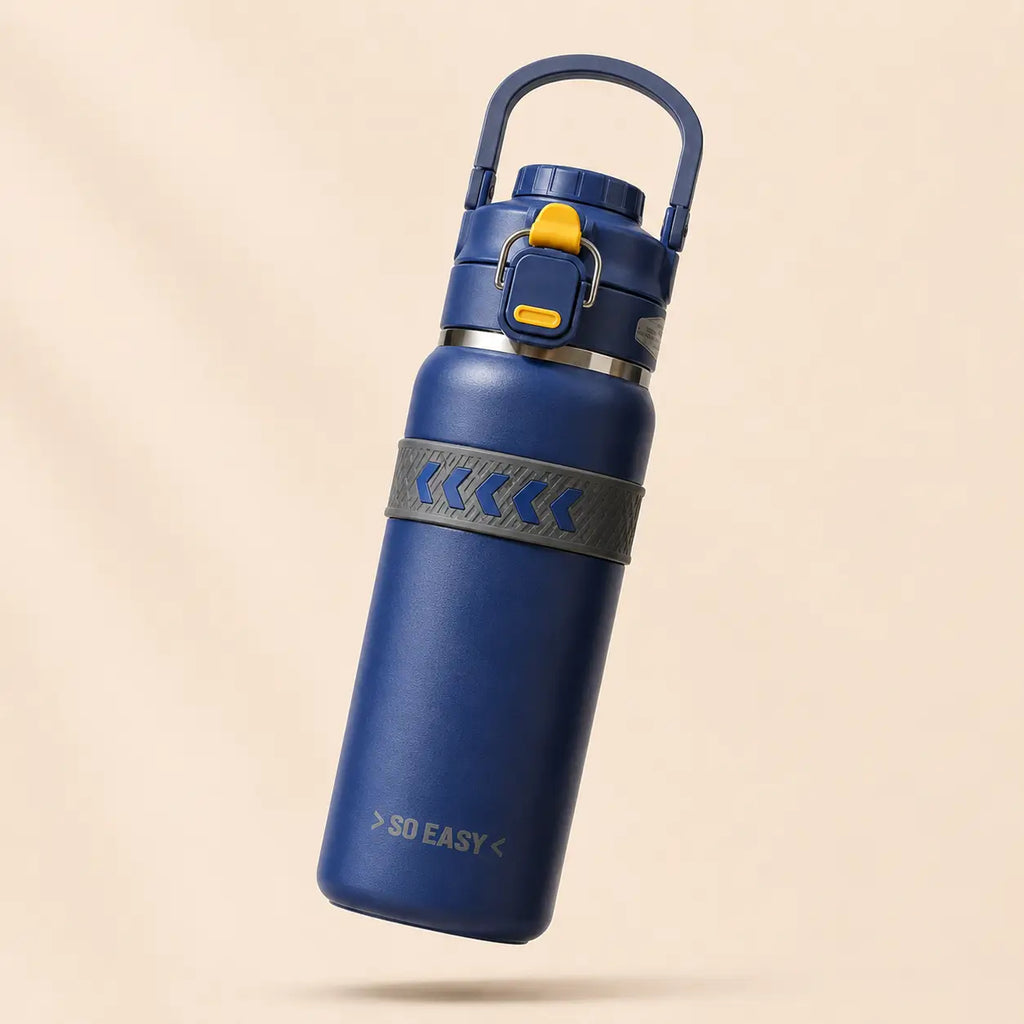 750ml Stainless Steel Thermal Water Bottle with Safety Lock & Handle