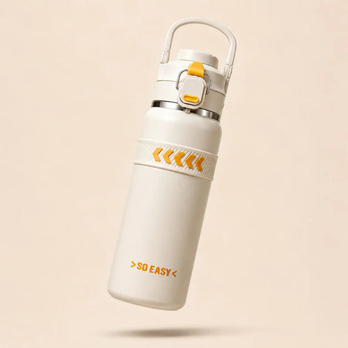 750ml Stainless Steel Thermal Water Bottle with Safety Lock & Handle