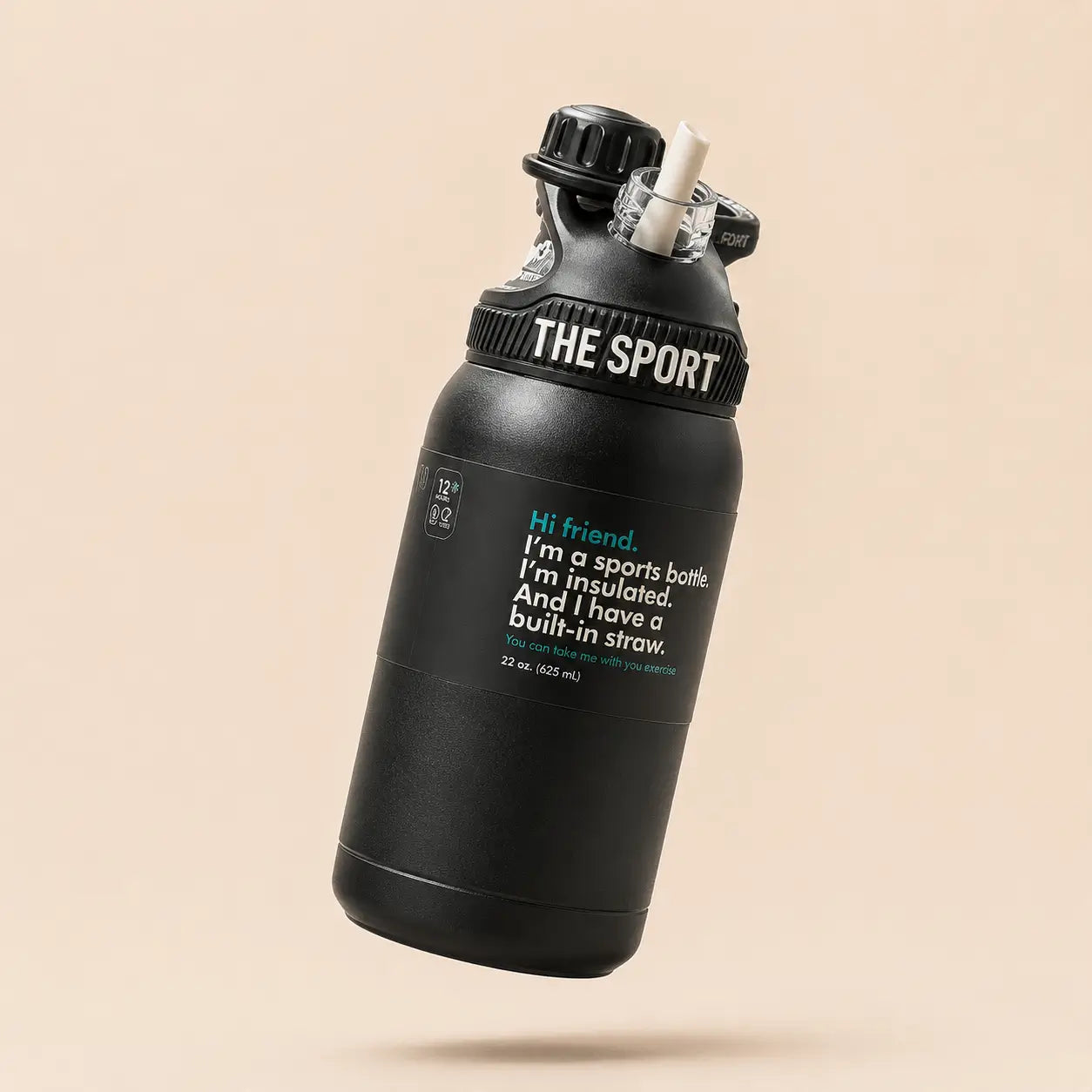 SPORT Insulated Gym Water Bottle with Straw & Handle