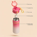 CHIOBBE Kids Stainless Steel Water Bottle with Straw – 560ml