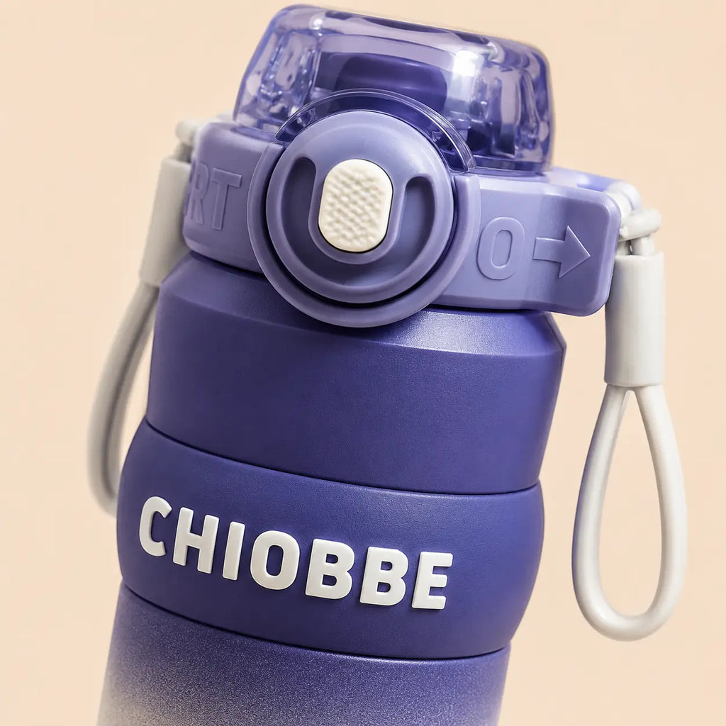 CHIOBBE Kids Stainless Steel Water Bottle with Straw – 560ml