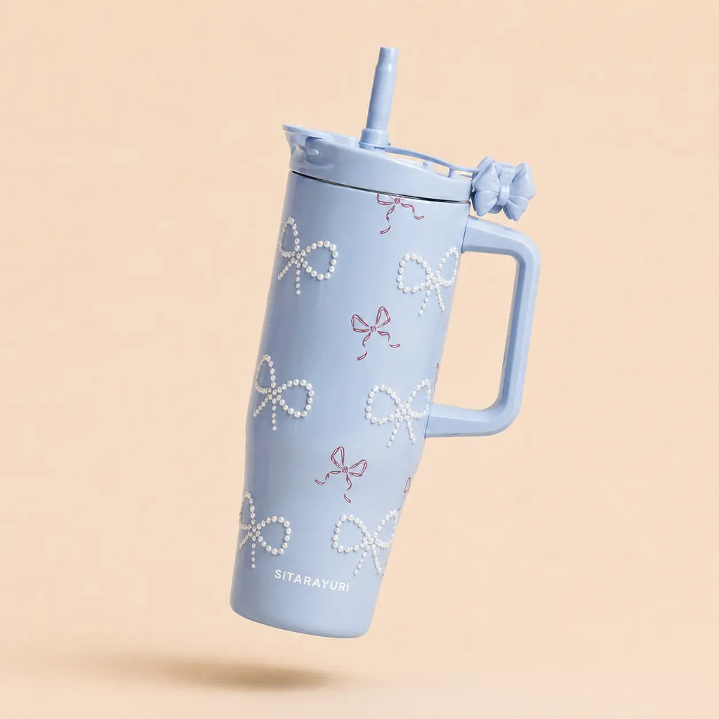 Sitarayuri Coquette Bow Stainless Steel Tumbler with Handle & Straw – 40oz