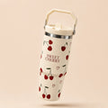 Sweet Cherry Stainless Steel Tumbler with Handle & Straw – 30oz (900ml)
