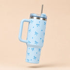 Sitarayuri Bow Tumbler with Handle & Straw – 40oz Stainless Steel Travel Cup