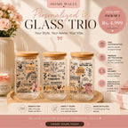 Personalized Glass Trio (Pack of 3) – Custom Glass Cup Gift Set