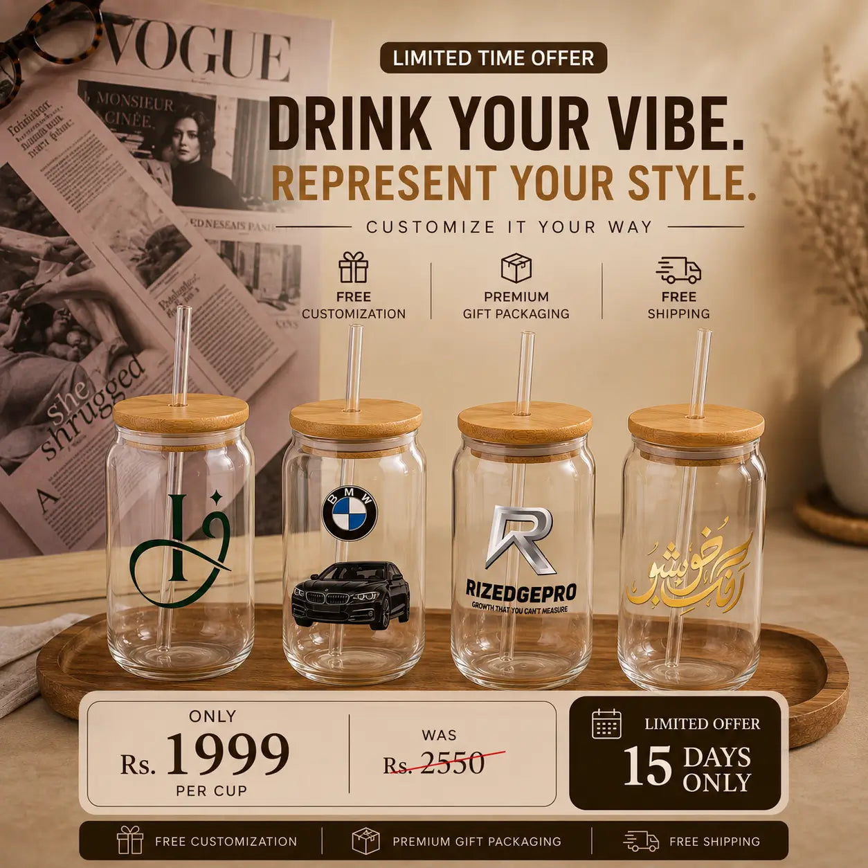 Turn Every Sip Into a Branding Opportunity. Offer for Business/Brand Owners
