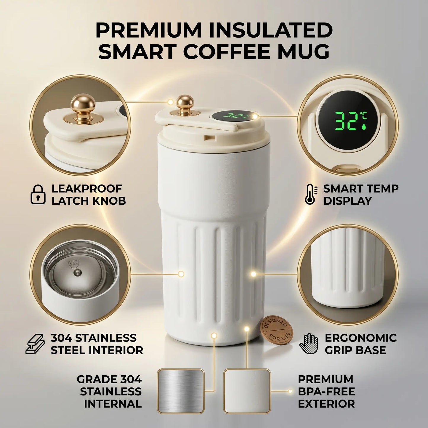 BrewMate Smart Mug | Temperature Display Travel Tumbler ( Customizable )