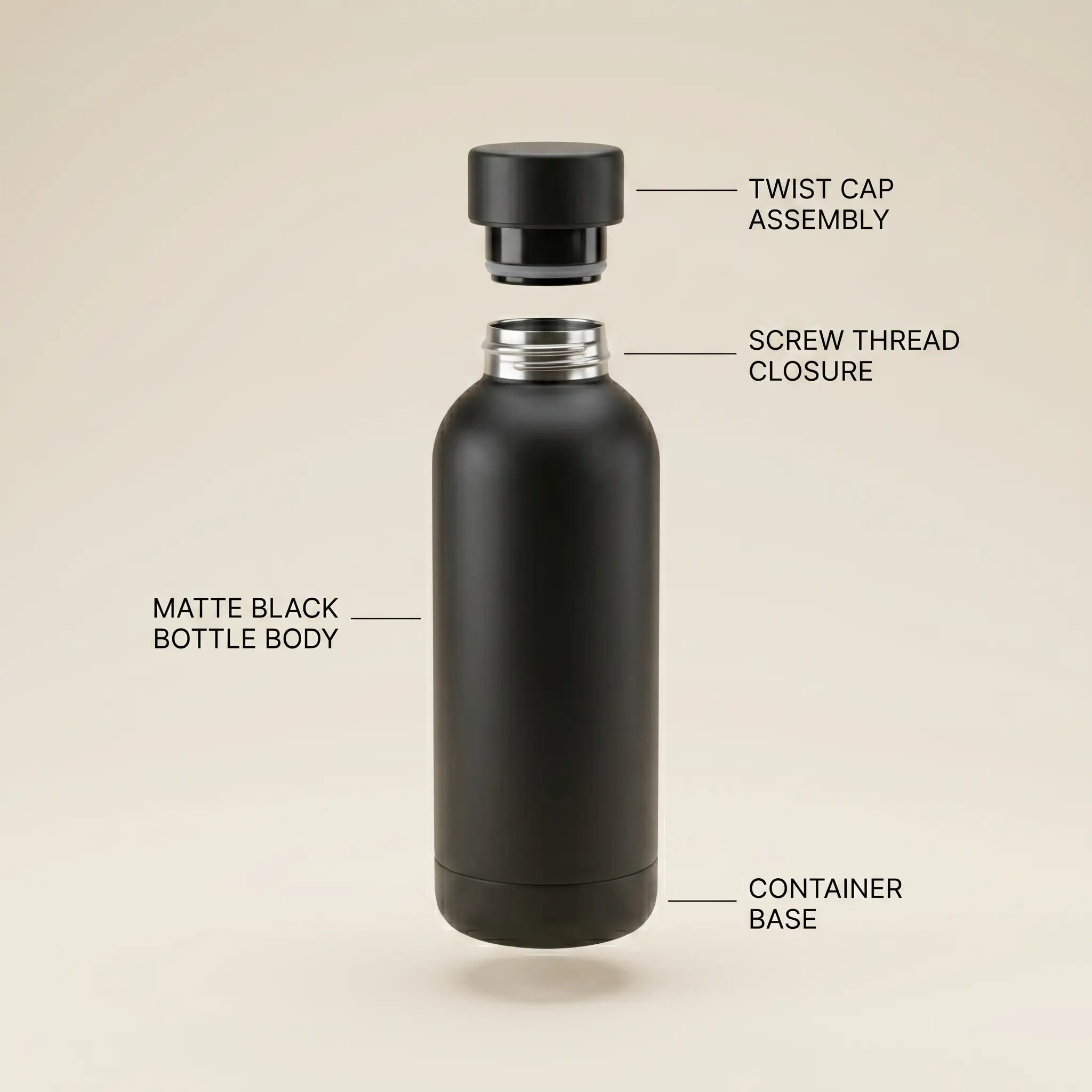 Stainless Steel Matte Insulated Thermos Bottle 500ml