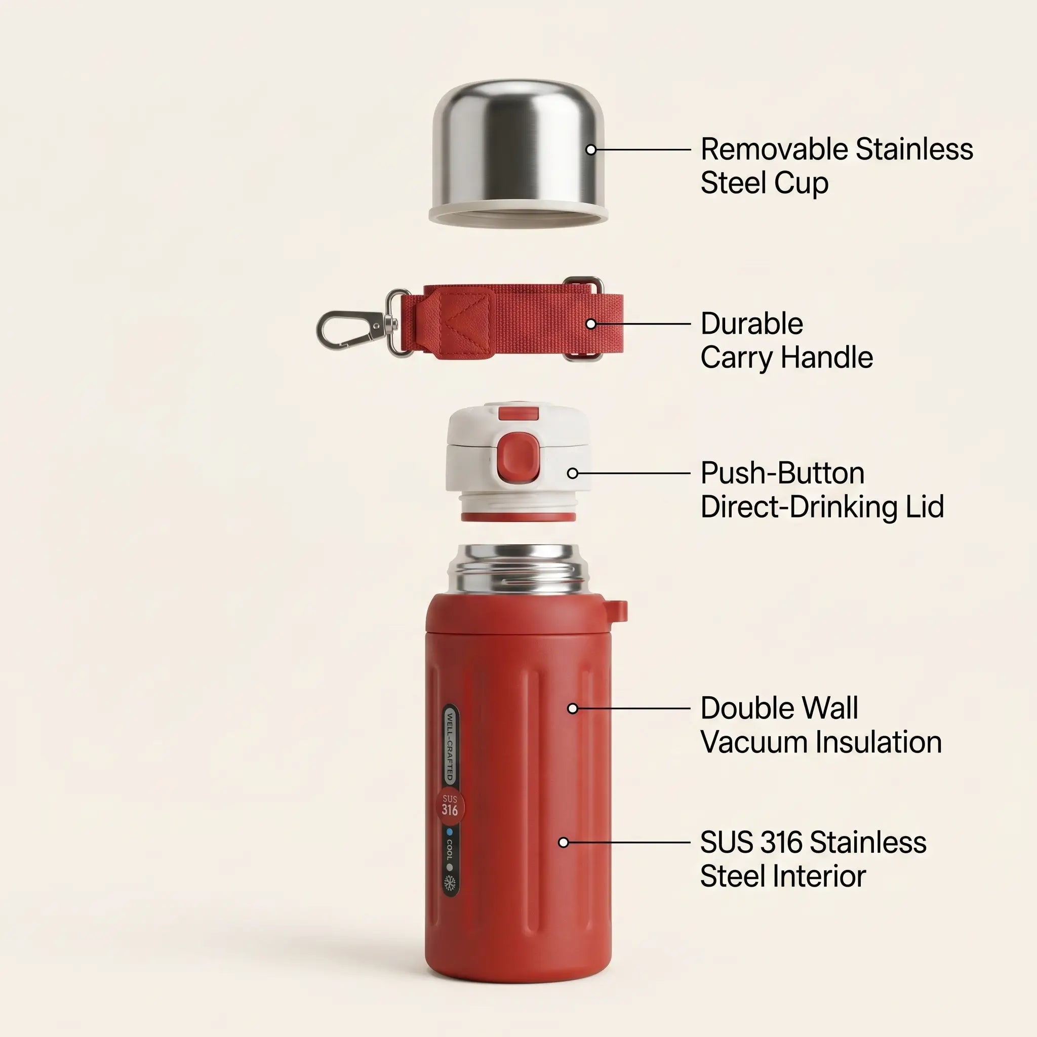 ThermoTrail Vacuum Bottle 600ml