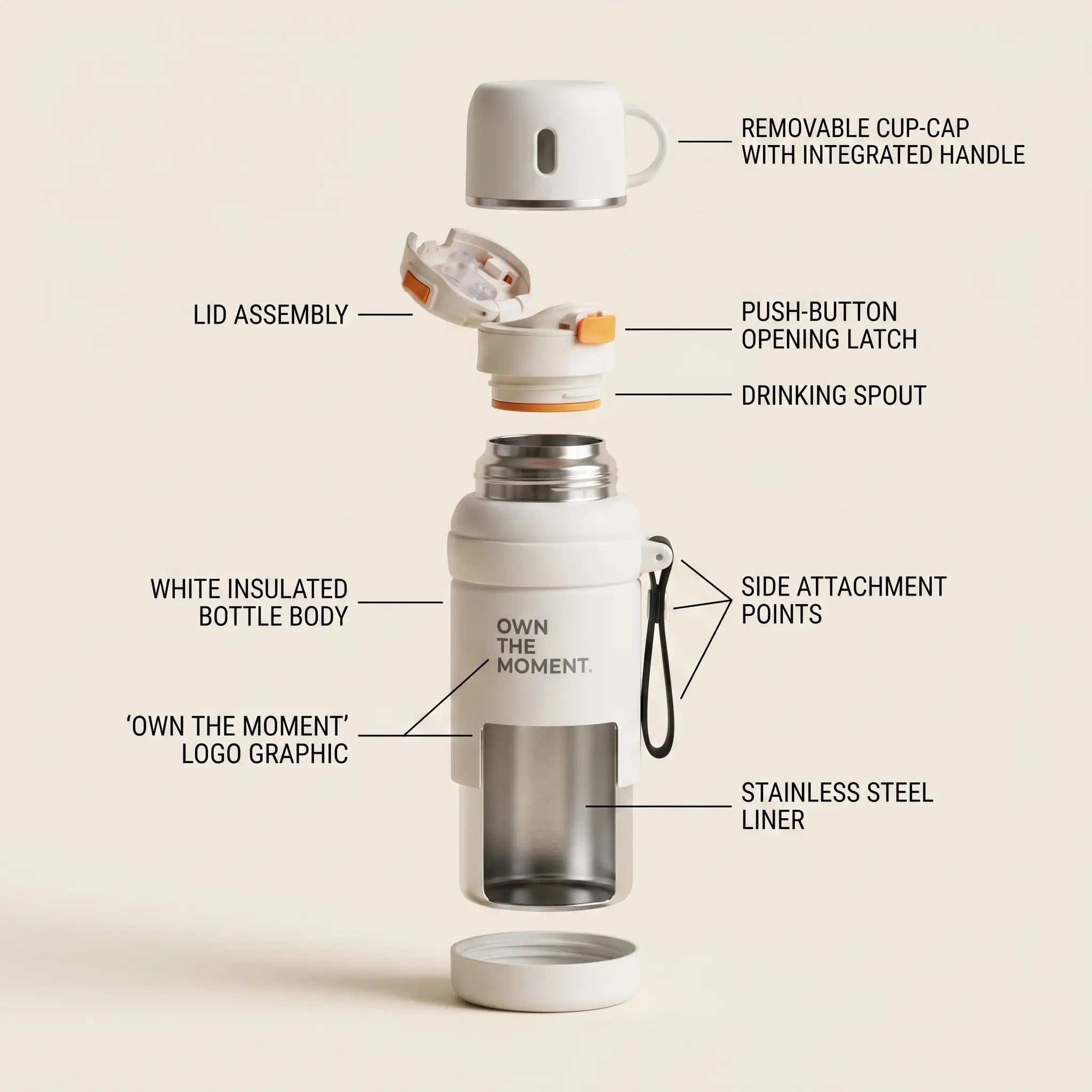 ONE Stainless Steel Insulated Water Bottle – 850ml