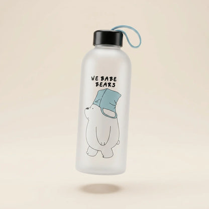 We Bare Bears Frosted Water Bottle | 1000ml | Straw Sipper | BPA-Free