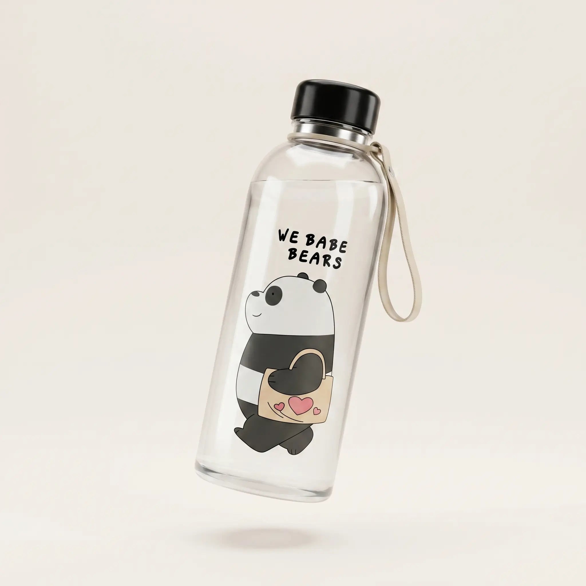 We Bare Bears Frosted Water Bottle | 1000ml | Straw Sipper | BPA-Free