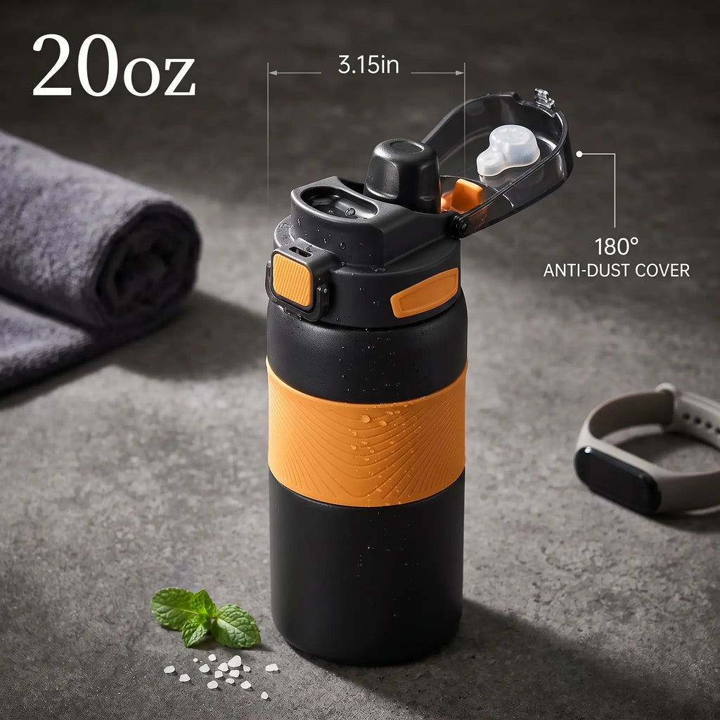 DualSip Sport Bottle 20oz | 2-in-1 Insulated Water Bottle